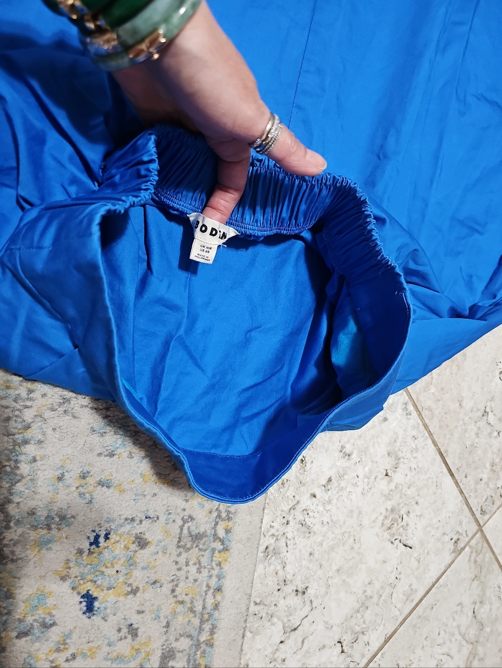 Boden Blue Isabella Cotton Sateen Skirt Size 6R - Picture 5 of 6